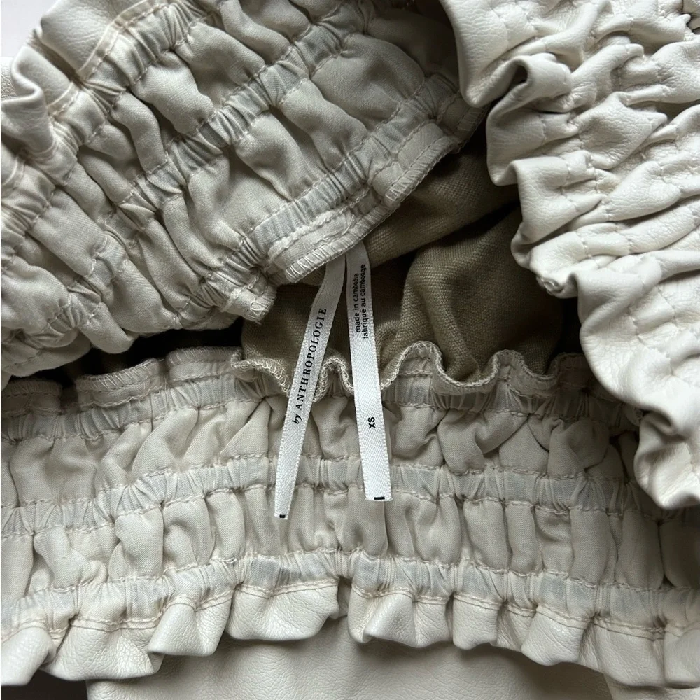 Anthropologie The Somerset Mini Skirt: Faux Leather off white - Picture 6 of 11
